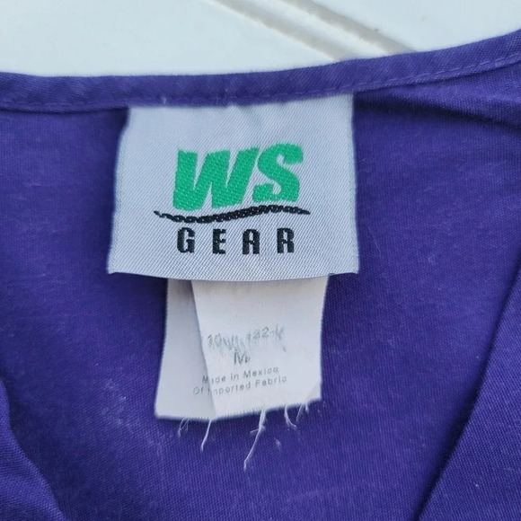 Lot Of 3 Womens Scrub Uniform Tops Solid Purple Cherokee WS GEAR Sz M - Picture 8 of 12